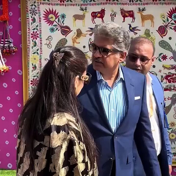 Anand Mahindra with family in Jamnagar for the three-day pre-wedding celebrations of Anant-Radhika