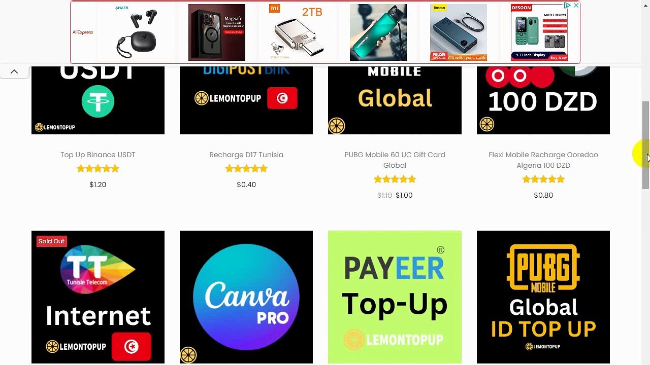 موقع مميز لشحن الالعاب lemontopup الربح من التسويق بالعمولة مع اثبات السحب