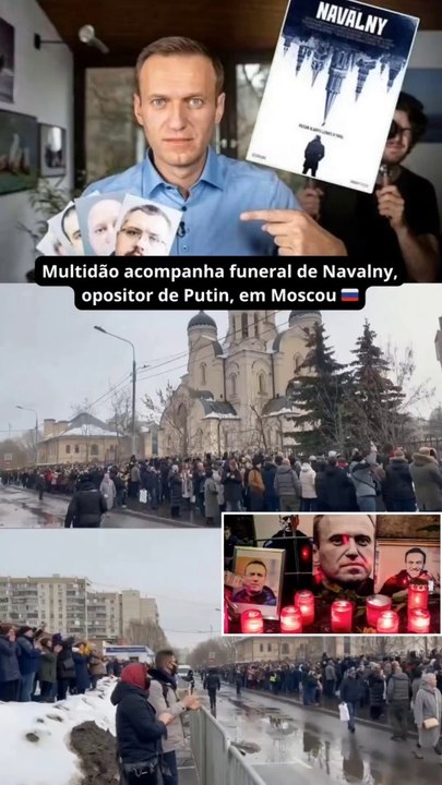 Multidão acompanha funeral de Navalny, opositor de Putin, em Moscou