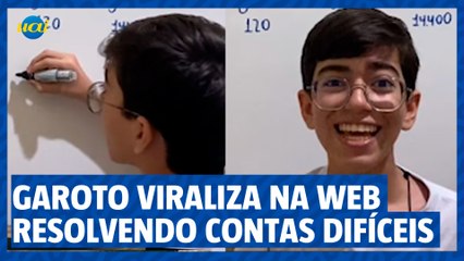 Garoto viraliza nas redes ao resolver questões de matemática