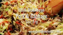 Chili blackbean pork cabbage stir fry