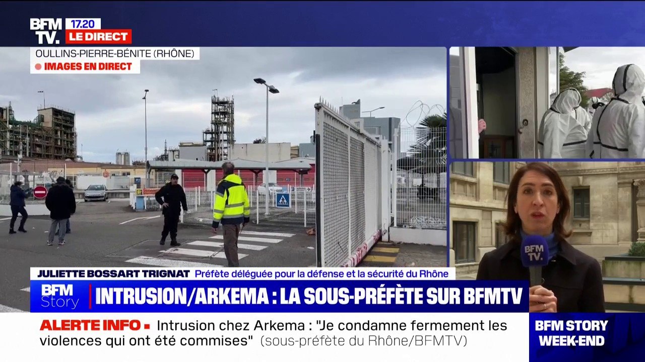 Action contre Arkema: "Je tiens à condamner fermement les violences et les dégradations" affirme Juliette Bossart Trignat, préfète déléguée pour la défense du Rhône