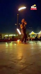 Amazing Firework at Dubai Safari Tour Dinner time #desertsafarioffers