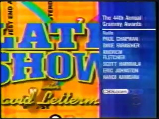 The 44th Annual Grammy Awards CBS Split Screen Credits