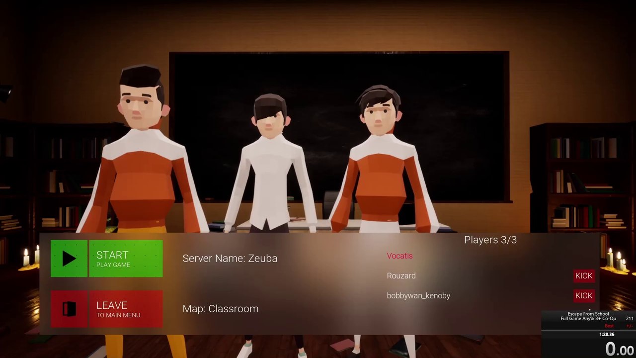 Escape From School - Full Game Any% 3 Co-Op - WR 1:27.430 - Rouzard & bobbywan_kenoby & Vocatis