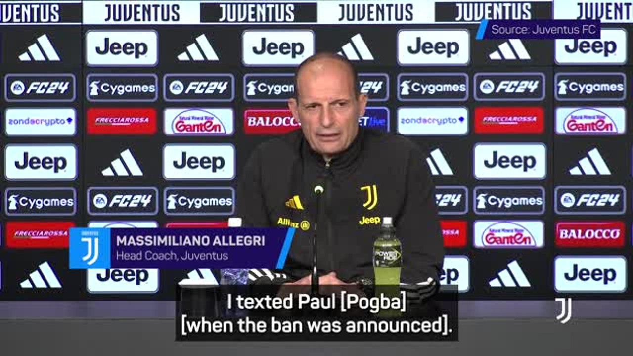 Football's losing an extraordinary player - Allegri on Pogba's doping ban