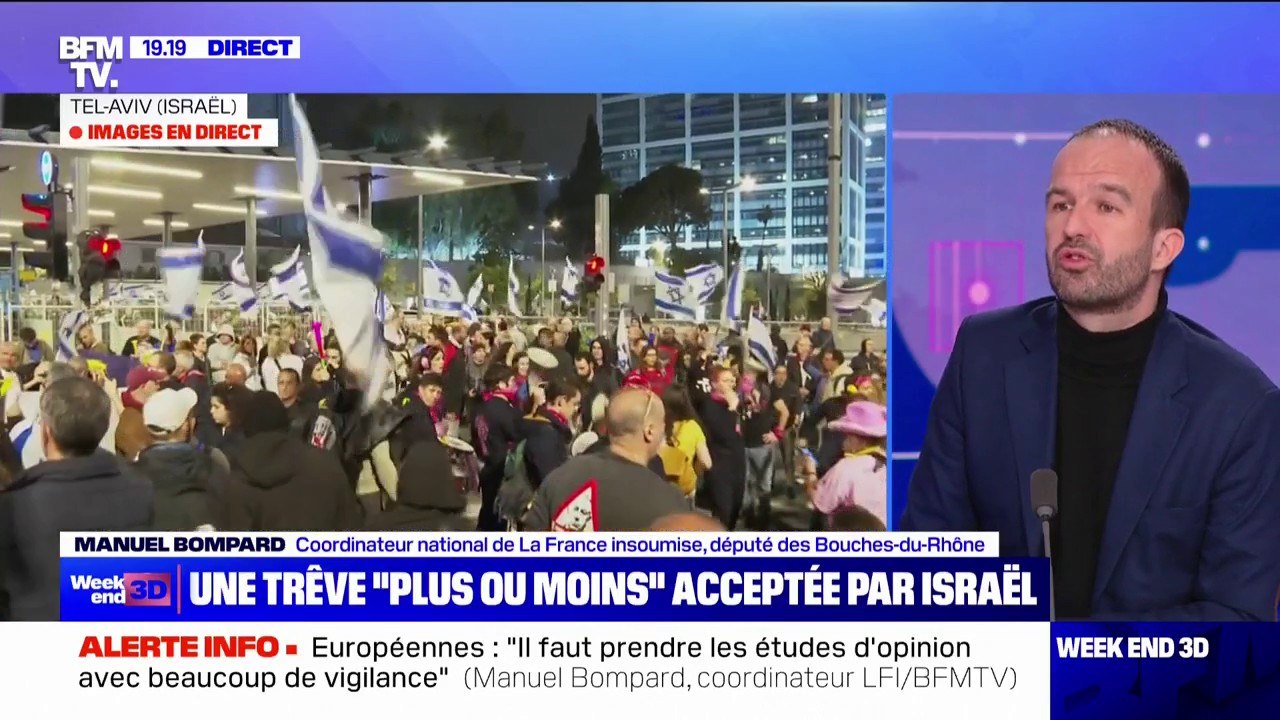 Possible trêve entre Israël et le Hamas: "On a besoin d'un cessez-le-feu et d'une solution politique" estime Manuel Bompard (LFI)