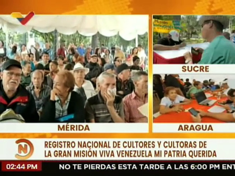 Cultores merideños dicen presente en el registro nacional de la Gran Misión Viva Venezuela