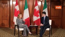 G7, Meloni a Trudeau: 