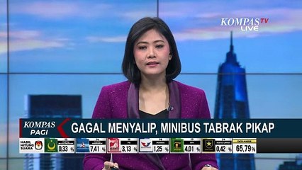 Gagal Menyalip, Minibus Tabrak Pikap Lalu Terguling di Bangkalan