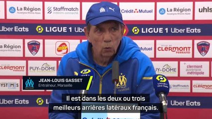 Marseille - Gasset : "Clauss est dans les deux ou trois meilleurs arrières latéraux français"