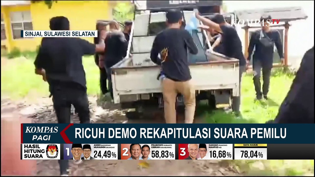 Demo Rekapitulasi Suara Pemilu di KPU Sinjai Ricuh, Polisi Amankan Bom Molotov hingga Parang