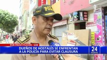 San Juan de Miraflores: dueños de hostales clausurados se enfrentan a autoridades