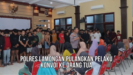 Polres Lamongan Berikan Edukasi Kepada Orang Tua dan Pelaku Konvoi Sebelum Akhirnya Dipulangkan ke Orang Tua