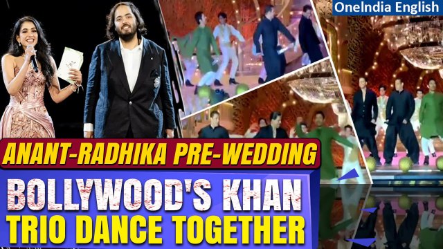 SRK, Salman, Aamir Dance Together at Anant Ambani & Radhika Merchant's Pre-Wedding Bash| Oneindia