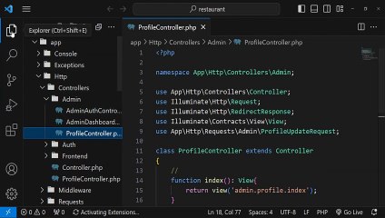 Admin Profile Updated in Laravel | E-commerce Restaurant Project in Laravel #17 Part 3