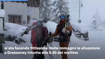 Nevicata fittissima sulle Alpi tra Valle d'Aosta e Piemonte