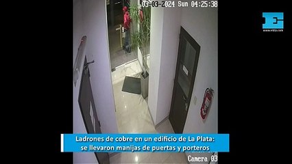 Ladrones de cobre en un edificio de La Plata: se llevaron manijas de puertas y porteros