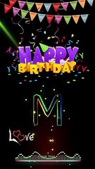 M letter black screen status ✨M name birthday whatsapp status