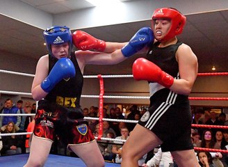 Action from the charity boxing event at Tipton Sports Academy