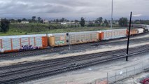 UP 5838 Arriving Monster Manifest Train at West Colton Yard