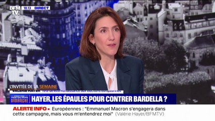 "L'effacement [de la France], c'est le projet du Rassemblement National" estime Valérie Hayer