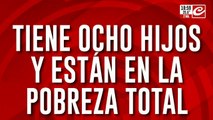 Tiene ocho hijos y están en la pobreza total: juntan cartones para poder comer