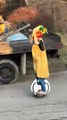 Boy In Taco Costume Rolls Down Street On Electric Unicycle