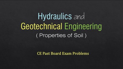 Hydraulics and Geotechnical Engineering - Problem 13 - 15