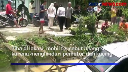 Menghindari Kucing dan Pemotor, Minibus Tercebur ke Aliran Irigasi Musi Rawas