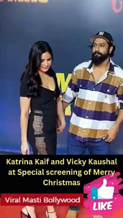 Adorable couple Vicky Kaushal and Katrina Kaif were snapped at special screening of 'Merry Christmas' Viral Masti Bollywood