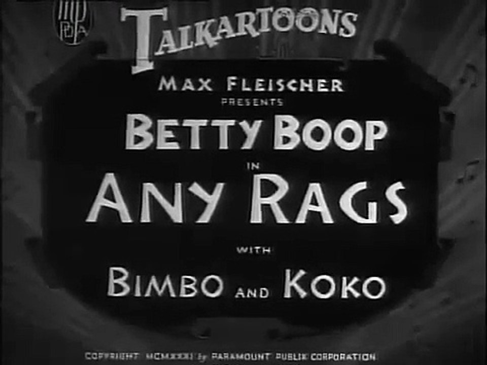 Betty Boop (1932) Any Rags, animated cartoon character designed by Grim Natwick at the request of Max Fleischer.