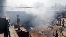 मसाला गोदाम में लगी भीषण आग, पांच मजदूर झुलसे