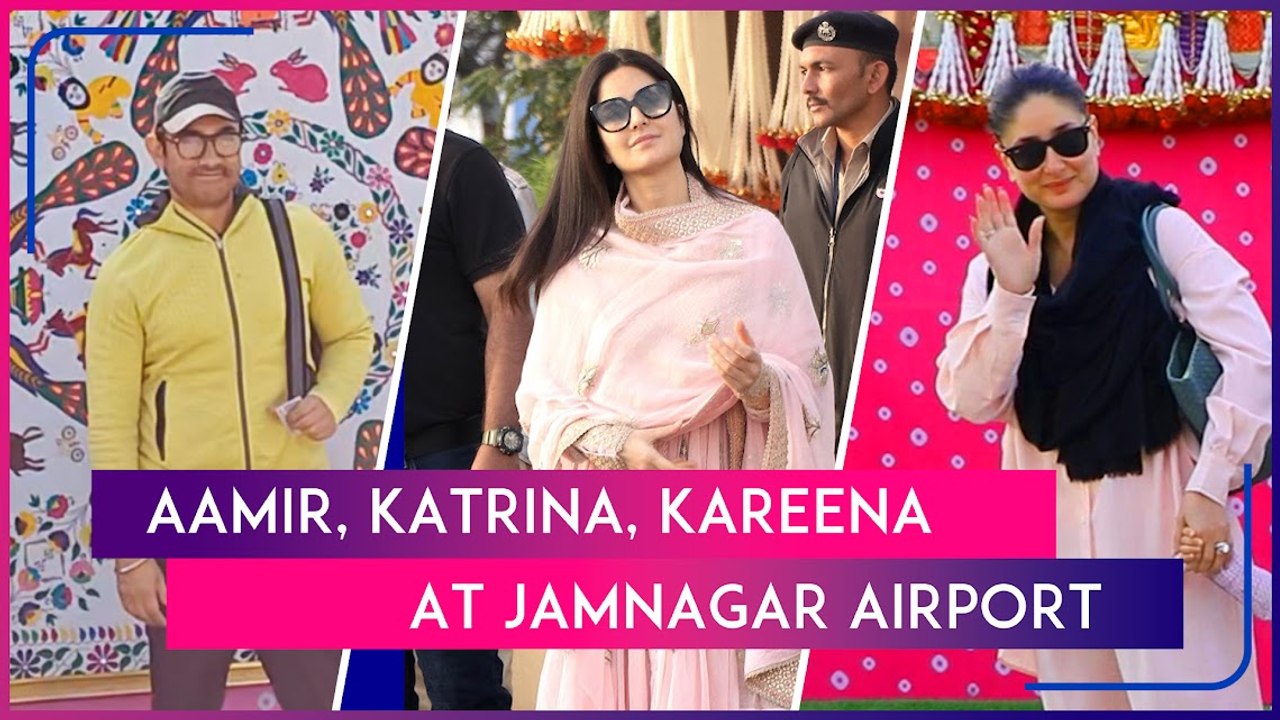 Aamir Khan, Katrina Kaif, Vicky Kaushal, Kareena Kapoor, Taimur Ali Khan At Jamnagar Airport