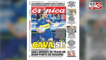Cava ¡Si!... Boca ganó y ocupa la portada del diario Crónica