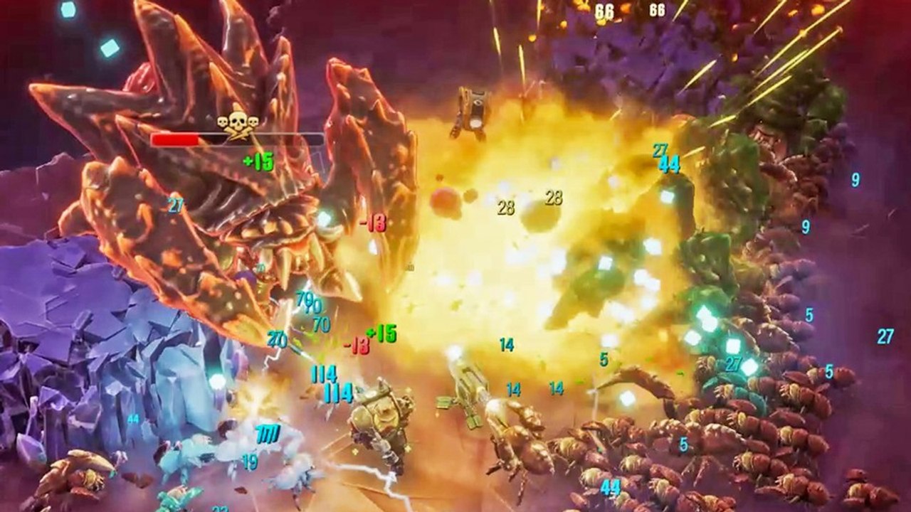 In deep rock galactic: survivor geht's einem fetten bossmonster an den kragen