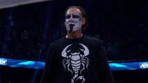 Wrestling icon Sting receives standing ovation from crowd and AEW stars after final match