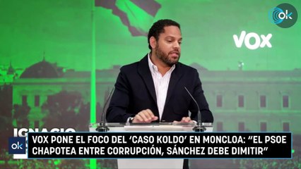 Vox pone el foco del 'caso Koldo' en Moncloa: "El PSOE chapotea entre corrupción, Sánchez debe dimitir"