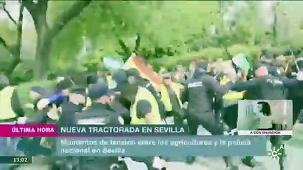 Así apalea la Policía a los agricultores que se manifestaban en Sevilla