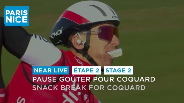 Snack break for Coquard - Stage 2 - Paris-Nice 2024