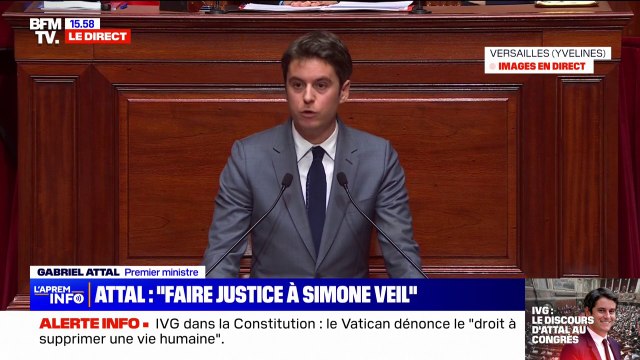 IVG dans la Constitution: La lutte pour l'égalité entre les femmes et les hommes ne peut pas être la guerre des sexes, elle ne doit jamais le devenir déclare Gabriel Attal