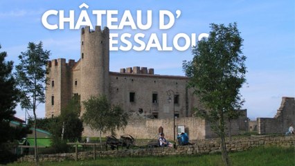 Vue aérienne du château d'Essalois à Chambles