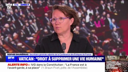 IVG dans la Constitution: "Il y a une forme de tristesse de promouvoir la mort plutôt que la vie", pour Sophie Daugérias (secrétaire générale adjointe de la Conférences des évêques de France)