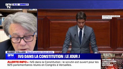 IVG dans la Constitution: "On est dans quelque chose qui est de l'ordre de la théâtralisation juridique", pour Gilbert Collard (député européen divers droite)