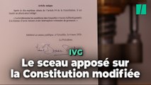 Le sceau du Congrès apposé sur la Constitution modifiée