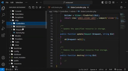 Update Slider Feature Part 2 in Restaurant E-commerce Project in Laravel #31
