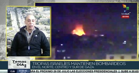 Fuerzas israelíes mantienen bombardeos en el norte, centro y sur de Gaza