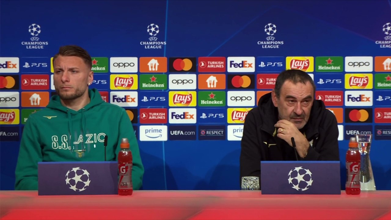 Lazio head coach Maurizio Sarri and Ciro Immobi...