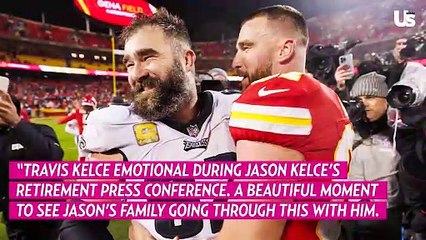 Download Video: Travis Kelce Cries During Jason Kelce Emotional NFL Retirement Speech