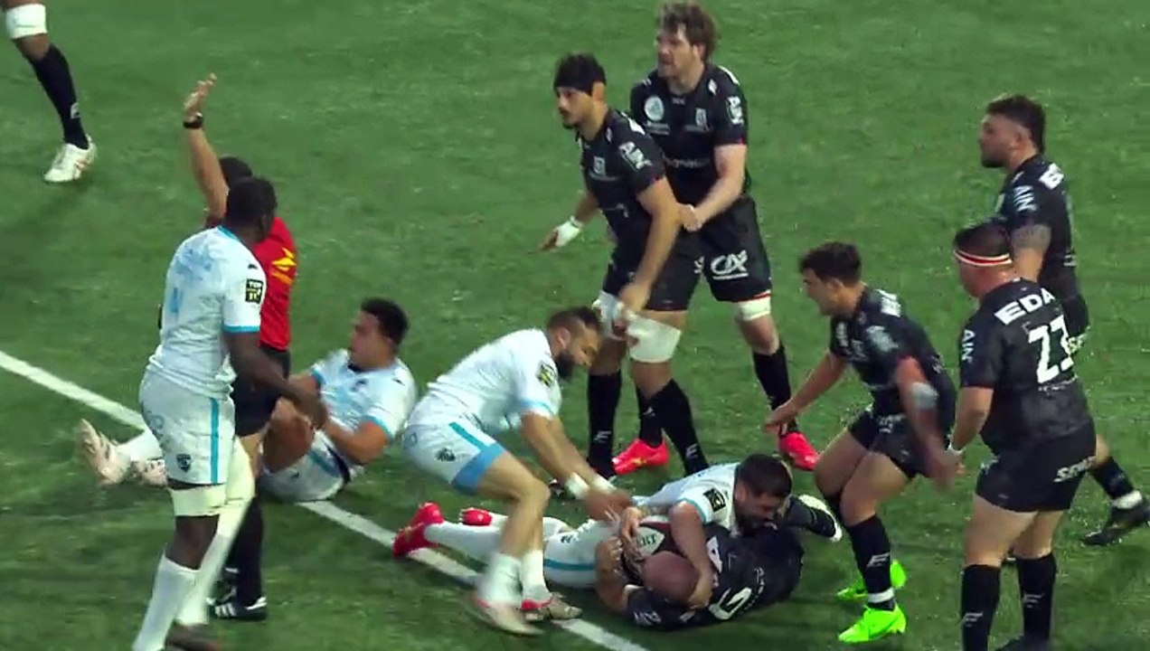 TOP 14 - Essai de Tyler DUGUID (MHR) - Oyonnax Rugby - Montpellier Hérault Rugby